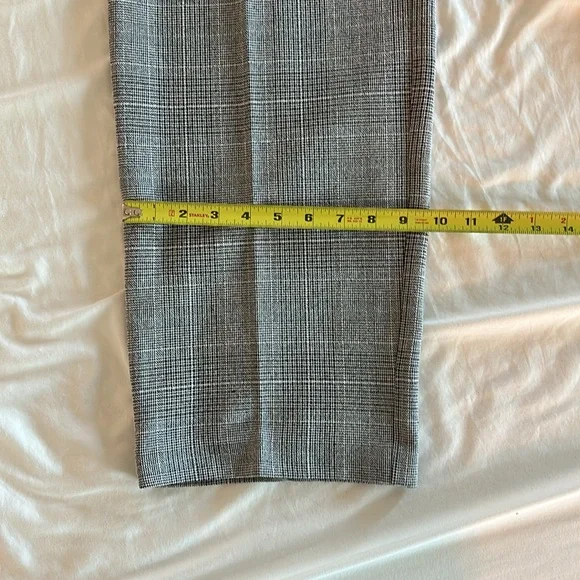 H&M Gray Plaid Pleated Wide Leg Pants Size 2 - Picture 9 of 11
